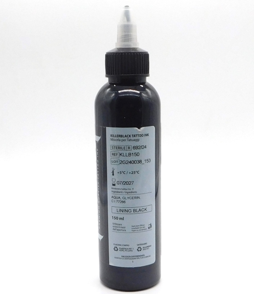 Killerblack Ink Tattoofarbe - Lining Black 150ml.